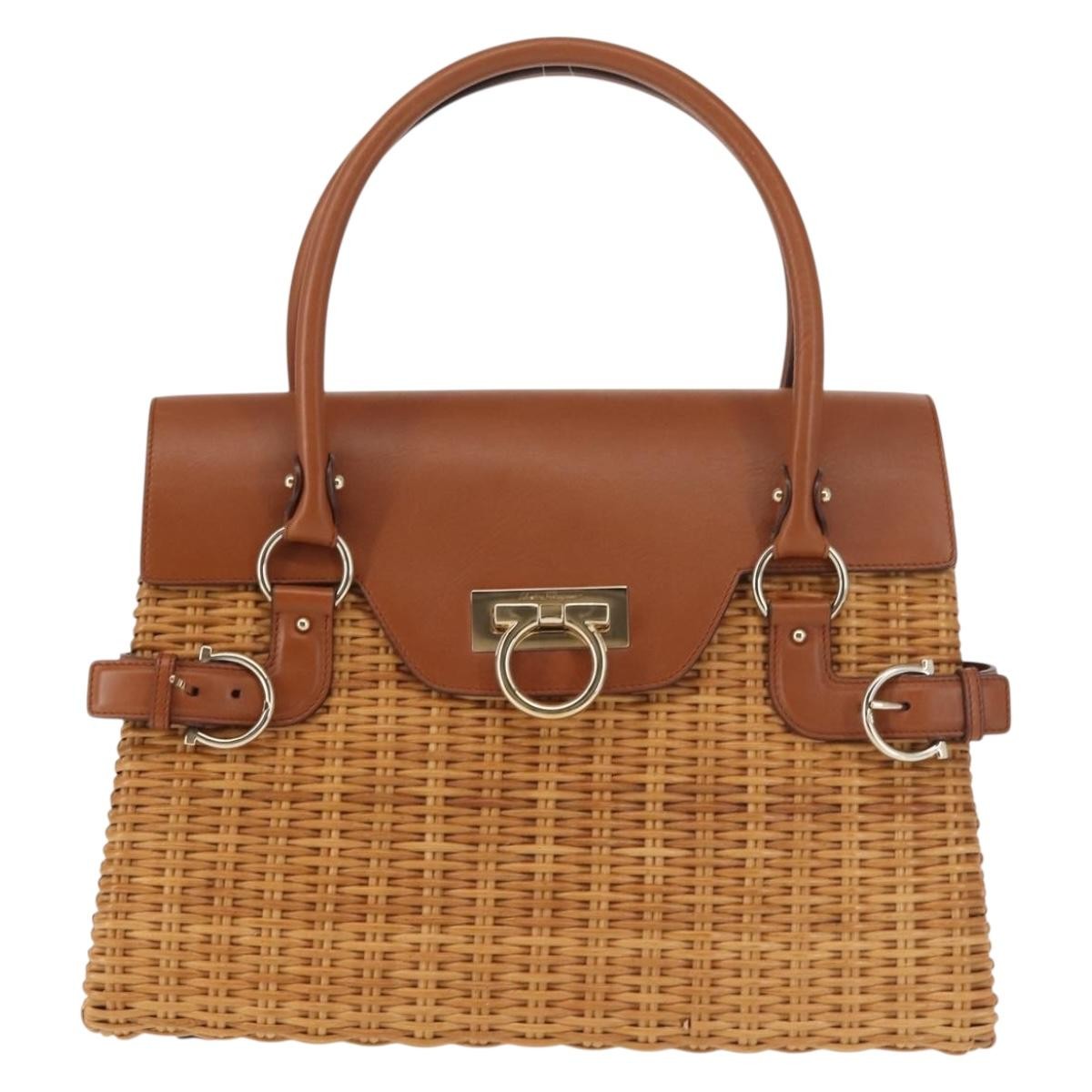 Salvatore Ferragamo Gancini mini handbag Wood, BEIGE, WOOD, Handbag