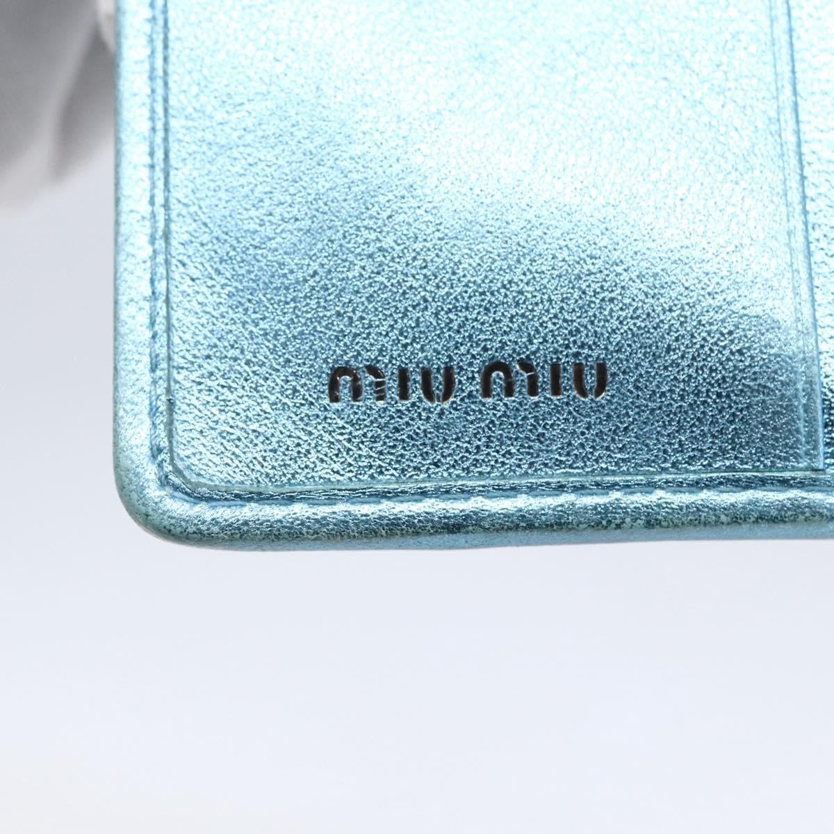 Miu Miu Matelasse Wallet Leather, BLUE, LEATHER, Wallets