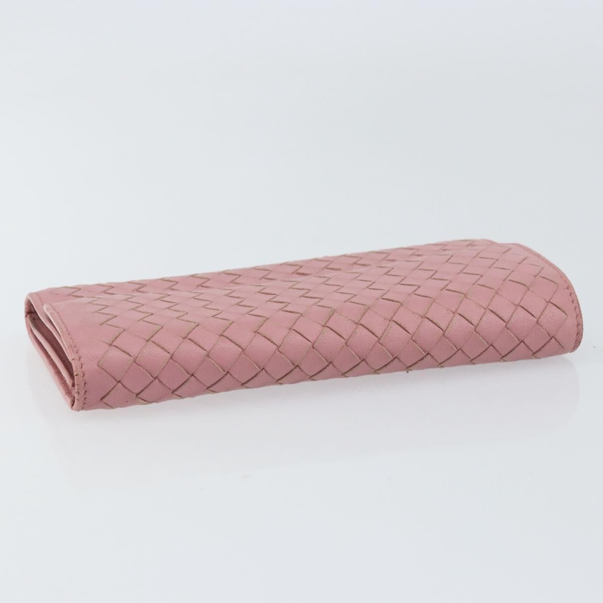 Bottega Veneta Intrecciato Long Zip  Wallet Leather, PINK, LEATHER, Wallets
