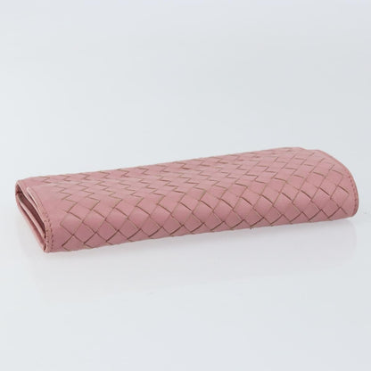 Bottega Veneta Intrecciato Long Zip  Wallet Leather, PINK, LEATHER, Wallets