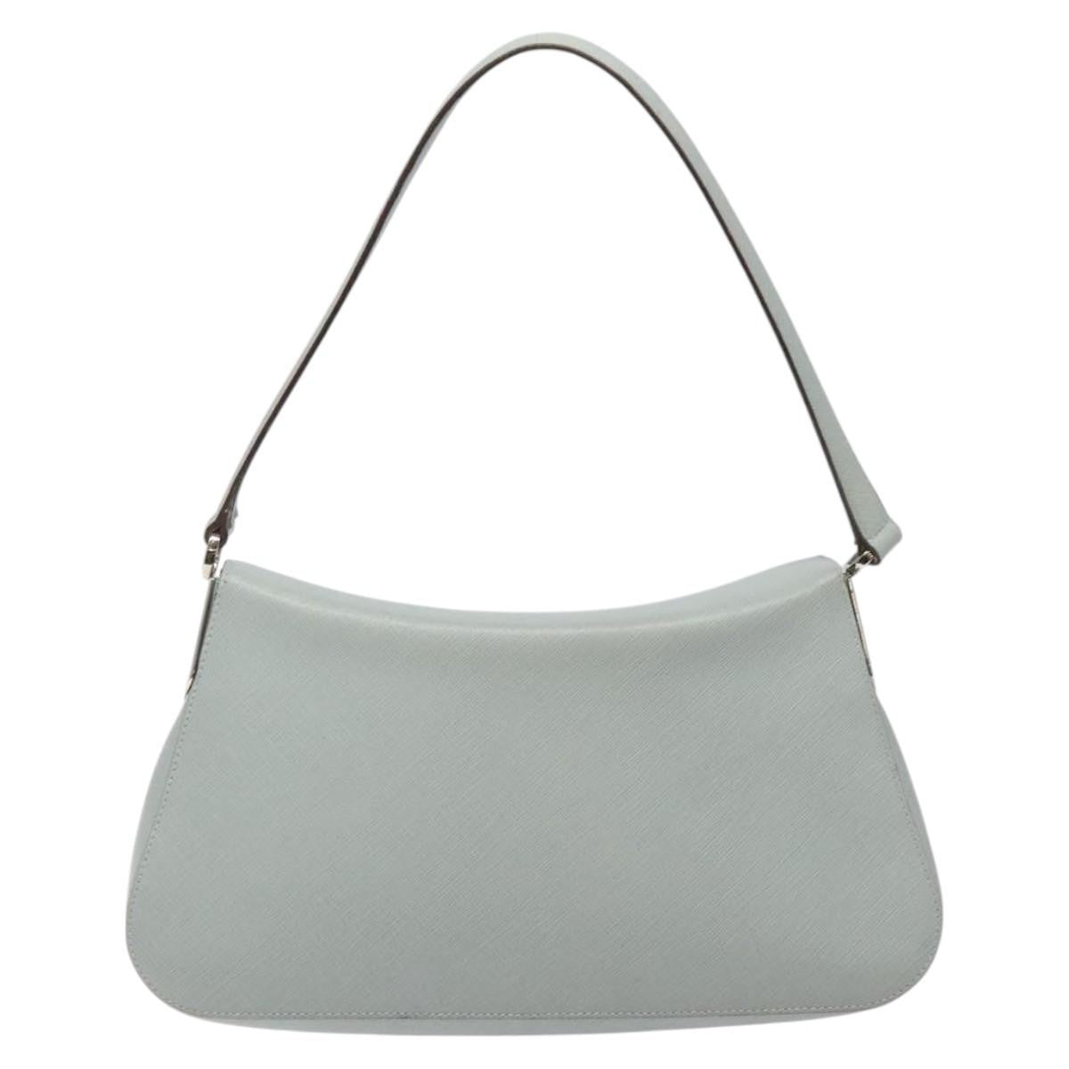 Salvatore Ferragamo Gancini Shoulder Bag Leather, BLUE, LEATHER, Shoulder bag