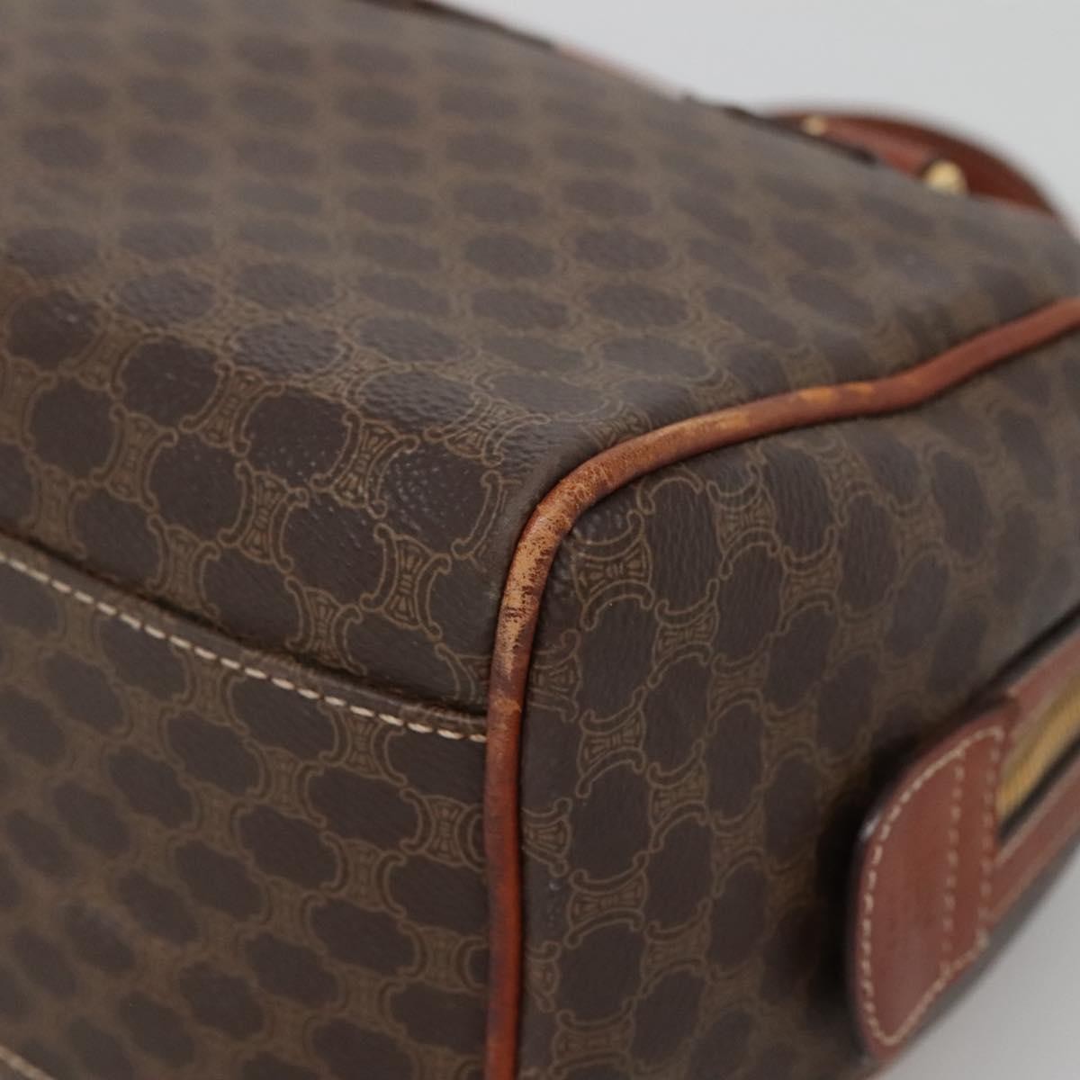 Celine Macadam Handbag Macadam with leather, BROWN, CANVAS, Handbag