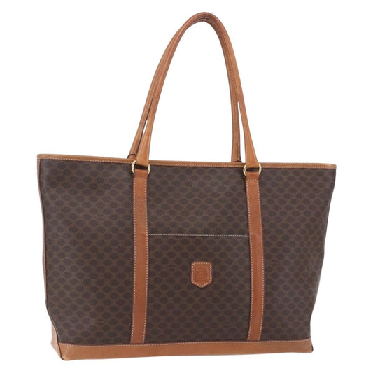 Celine Vintage Macadam Tote bag Canvas, BROWN, PVC, Tote bag