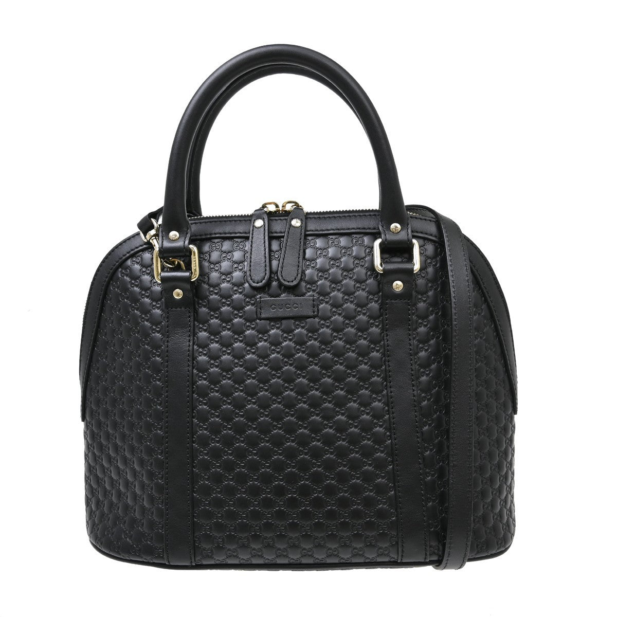 Gucci Convertible Dome Satchel Microguccissima Leather, Black, Leather, Handbag