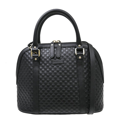 Gucci Convertible Dome Satchel Microguccissima Leather, Black, Leather, Handbag