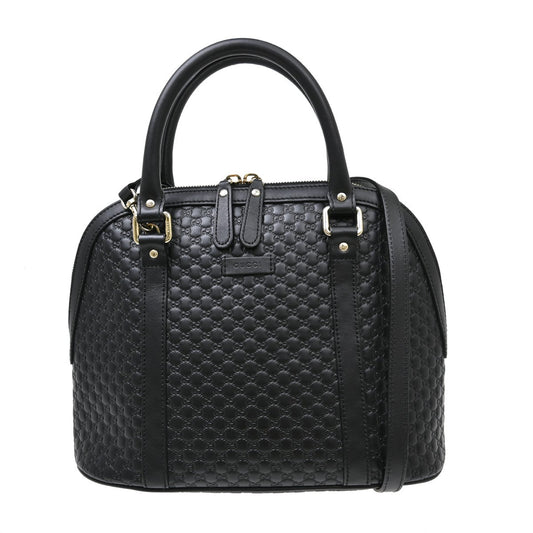 Gucci Convertible Dome Satchel Microguccissima Leather, Black, Leather, Handbag