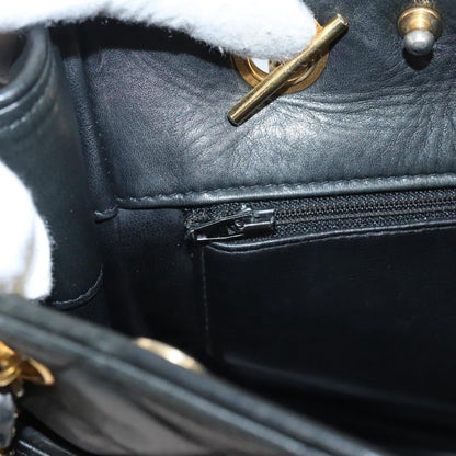 Chanel Chain Shoulder Bag Leather, Black, Leather, Shoulder Bag