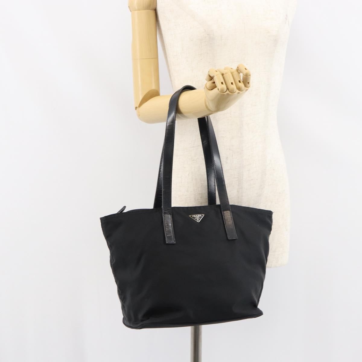 Prada Vintage Zip Tote Tessuto, BLACK, NYLON, Tote bag