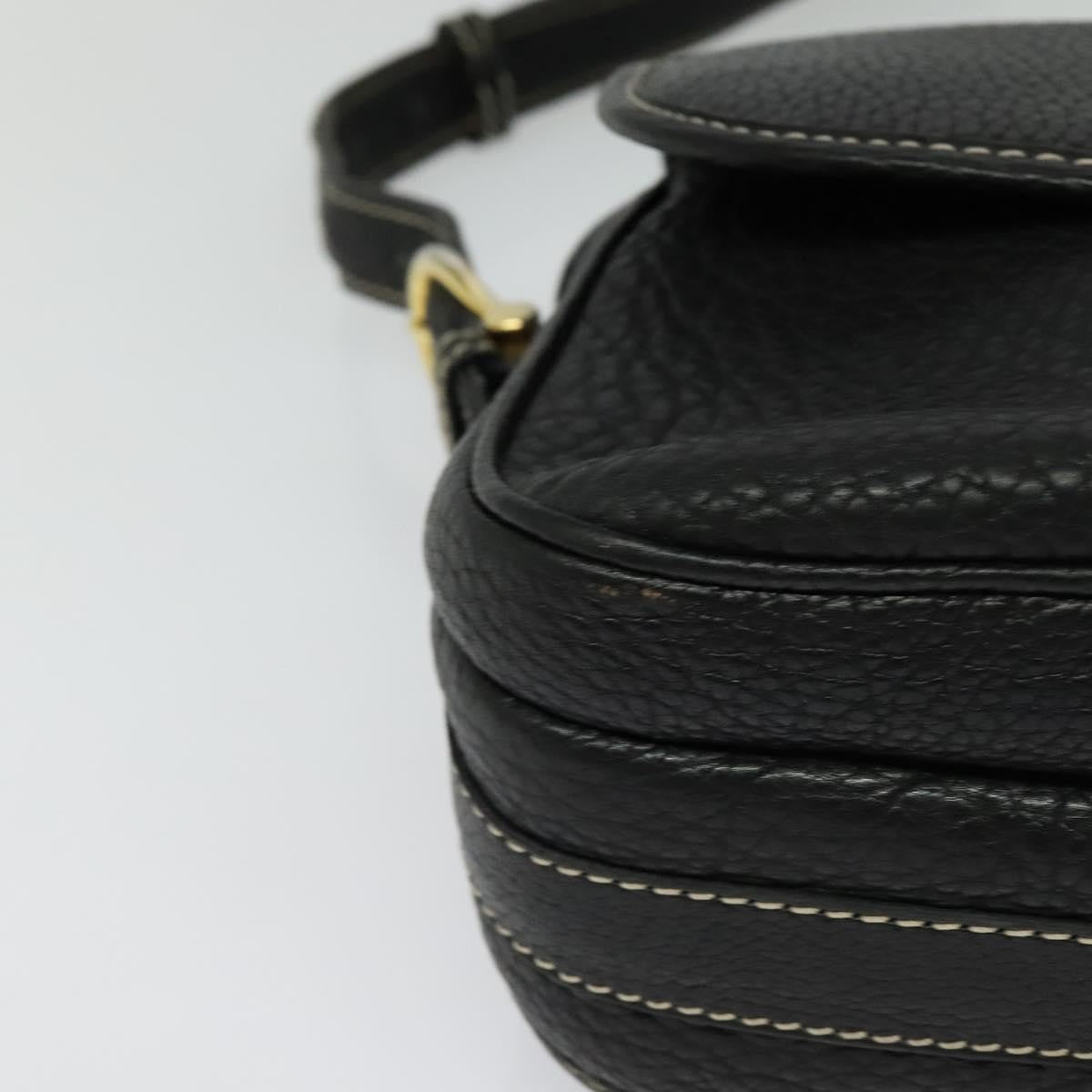 Celine Shoulder Bag Leather, BLACK, LEATHER, Shoulder bag