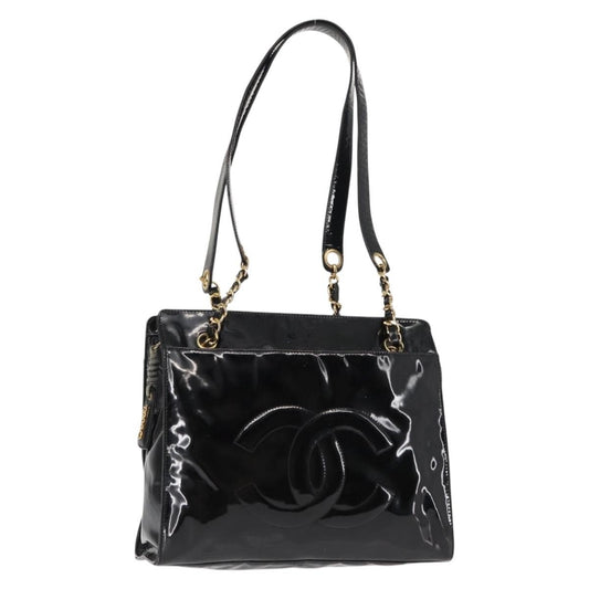 Chanel Vintage Timeless Zip Tote Patent Leather, BLACK, PATENT_LEATHER, Tote bag