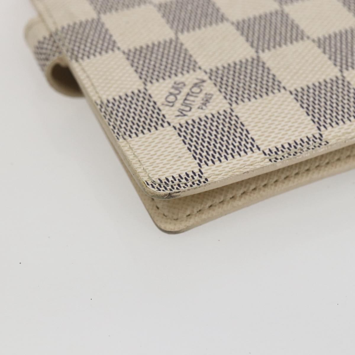 Louis Vuitton Agenda Cover Damier Azur, WHITE, CANVAS, Wallets