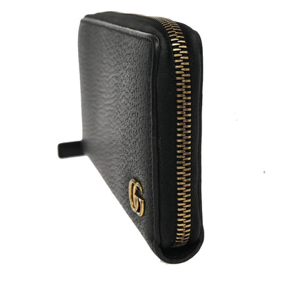 Gucci GG Marmont Zip Around Wallet Leather, BLACK, LEATHER, Wallets