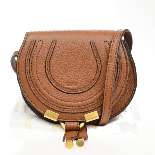 Chloe Marcie Crossbody Bag Leather, BROWN, LEATHER, Clutche & pouche