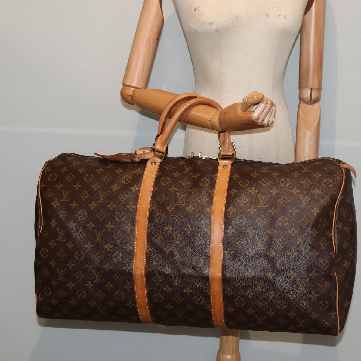 Louis Vuitton Keepall Bag Monogram Canvas, BROWN, CANVAS, Travel bag