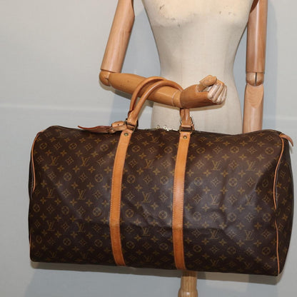 Louis Vuitton Keepall Bag Monogram Canvas, BROWN, CANVAS, Travel bag