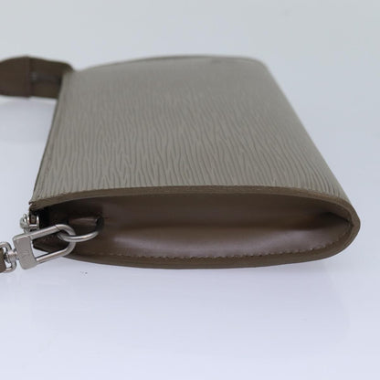 Louis Vuitton Pochette Accessoires Epi Leather, GRAY, LEATHER, Clutche & pouche