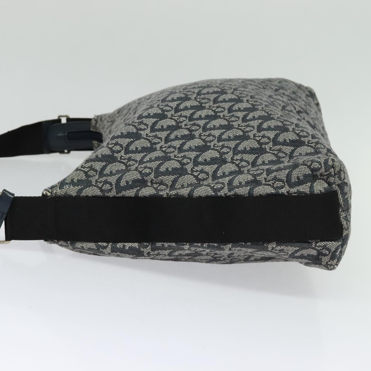 Christian Dior Vintage Zip Shoulder Bag Diorissimo Canvas, NAVY, CANVAS, Shoulder bag