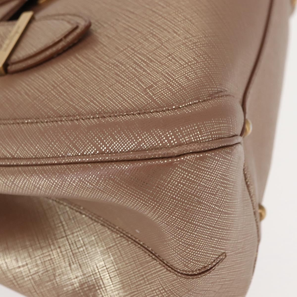 Salvatore Ferragamo Flap Satchel Saffiano Leather, GOLD, LEATHER, Handbag