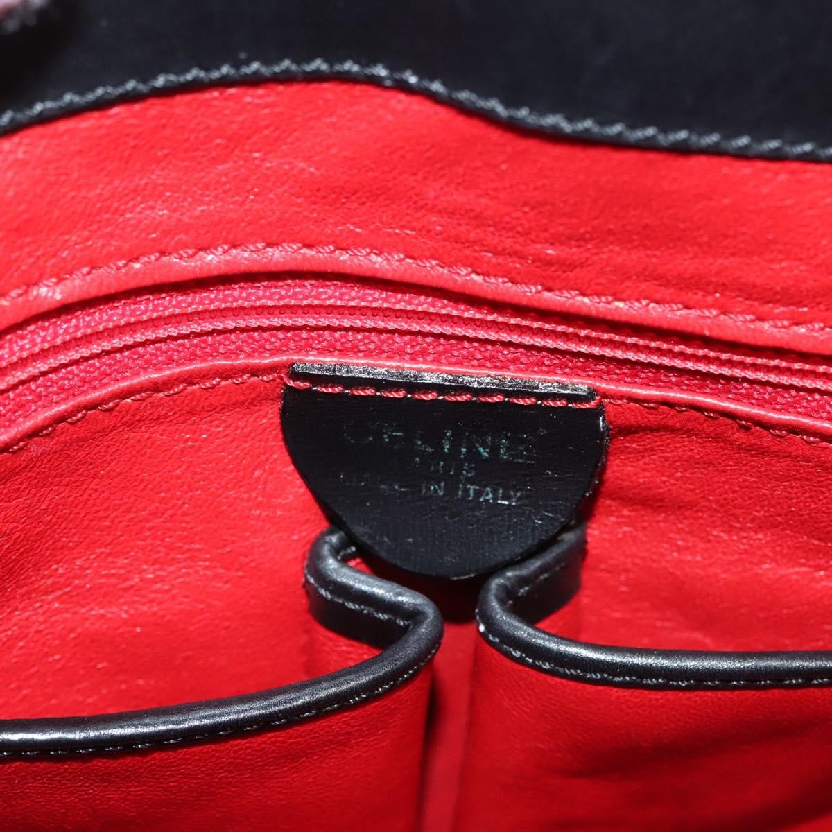 Celine Shoulder Bag Leather, BLACK, LEATHER, Shoulder bag