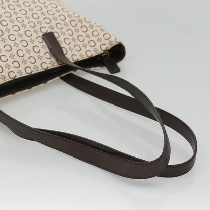 Celine Vintage Macadam Shopper Tote Leather, GOLD, CANVAS, Tote bag