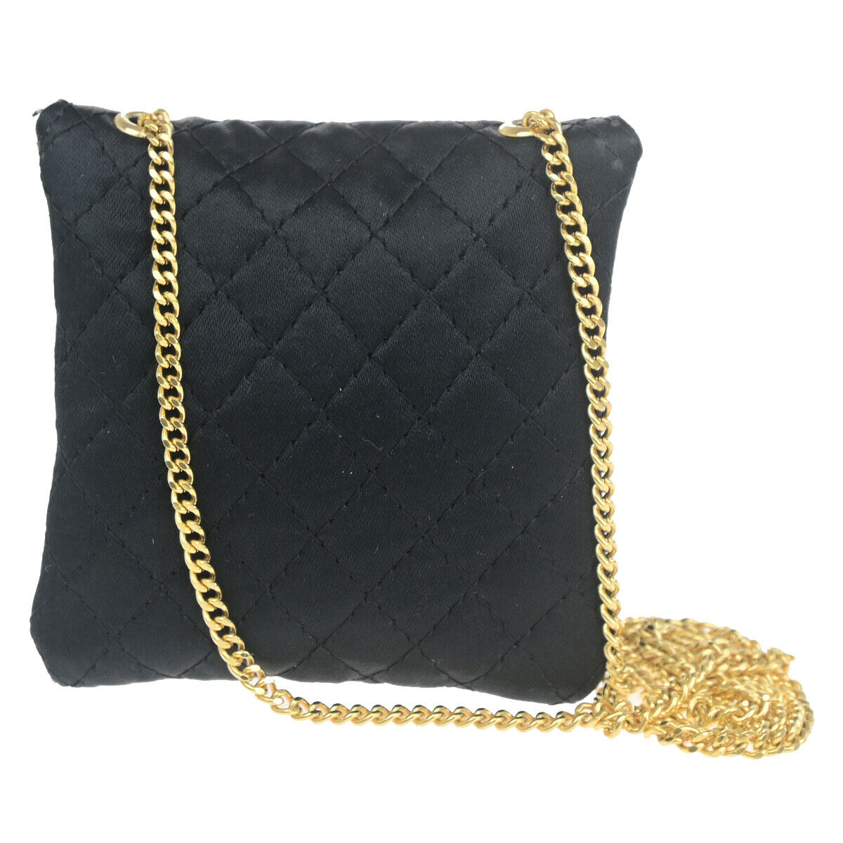 Chanel CC Logo Micro Matelasse Shoulder Bag Pouch Canvas, BLACK, CANVAS, Shoulder bag