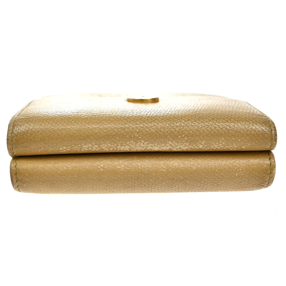 Chanel CC Trifold Flap Wallet Leather, BEIGE, LEATHER, Wallets