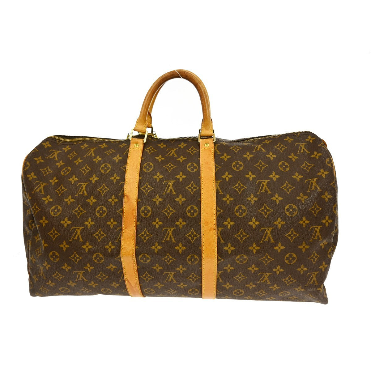 Louis Vuitton Keepall Bag Monogram Canvas, BROWN, CANVAS, Travel bag