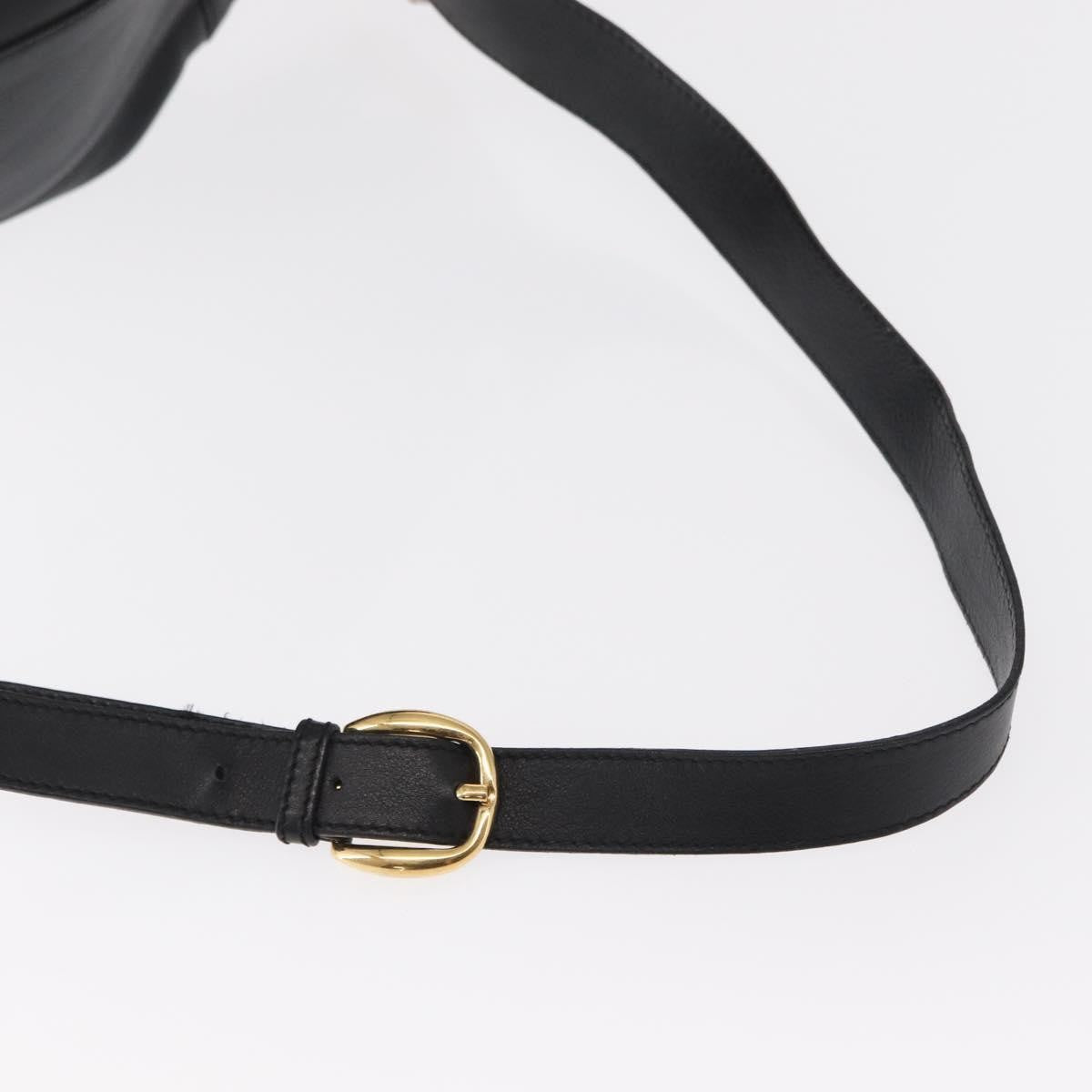 Gucci Vintage Bamboo Sling Backpack Leather, BLACK, LEATHER, Shoulder bag