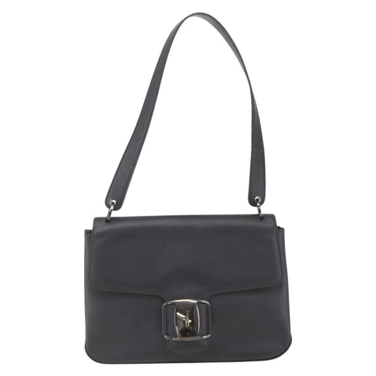 Salvatore Ferragamo Vala Shoulder Bag Leather, BLACK, LEATHER, Shoulder bag