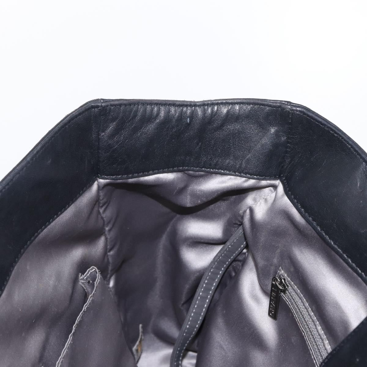 Chanel Lax Shopping Tote Square Quilted Leather, BLACK, LEATHER, Tote bag