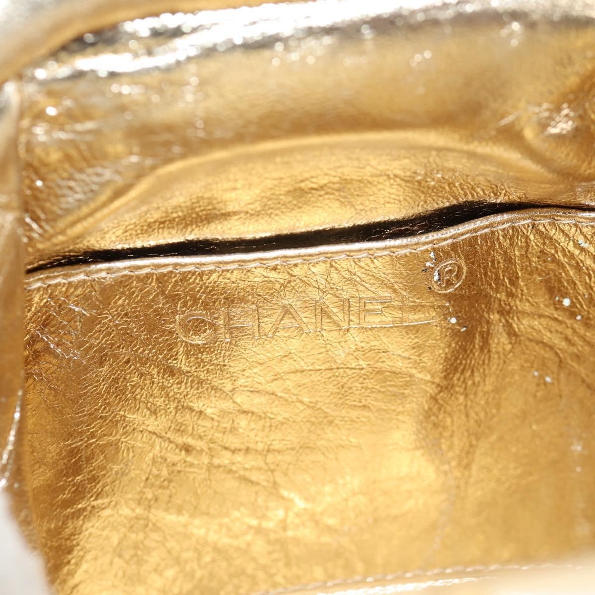 Chanel Vintage Timeless Kisslock Coin Purse Leather, GOLD, LEATHER, Shoulder bag