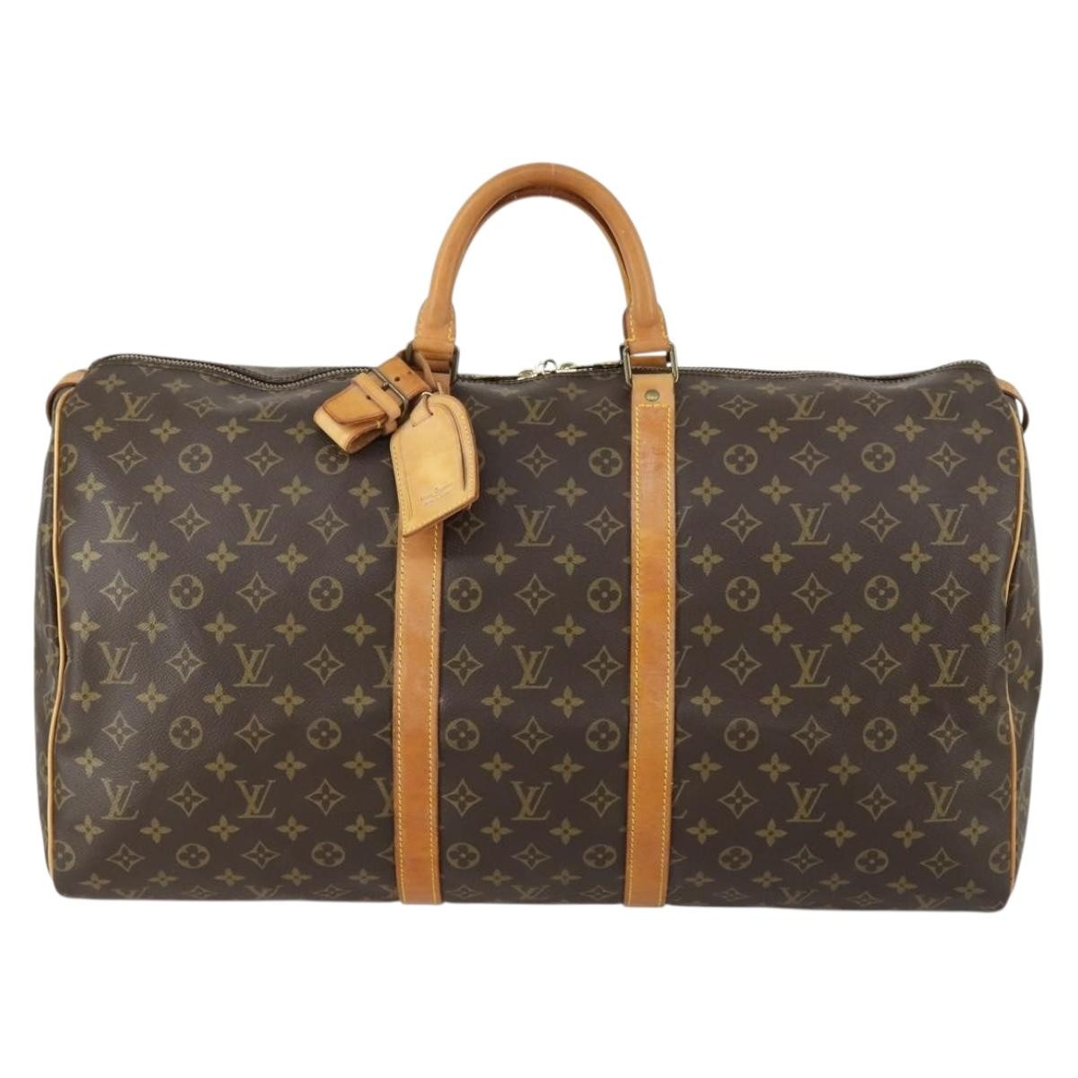 Louis Vuitton Keepall Bag Monogram Canvas, Brown, Canvas, Travel Bag
