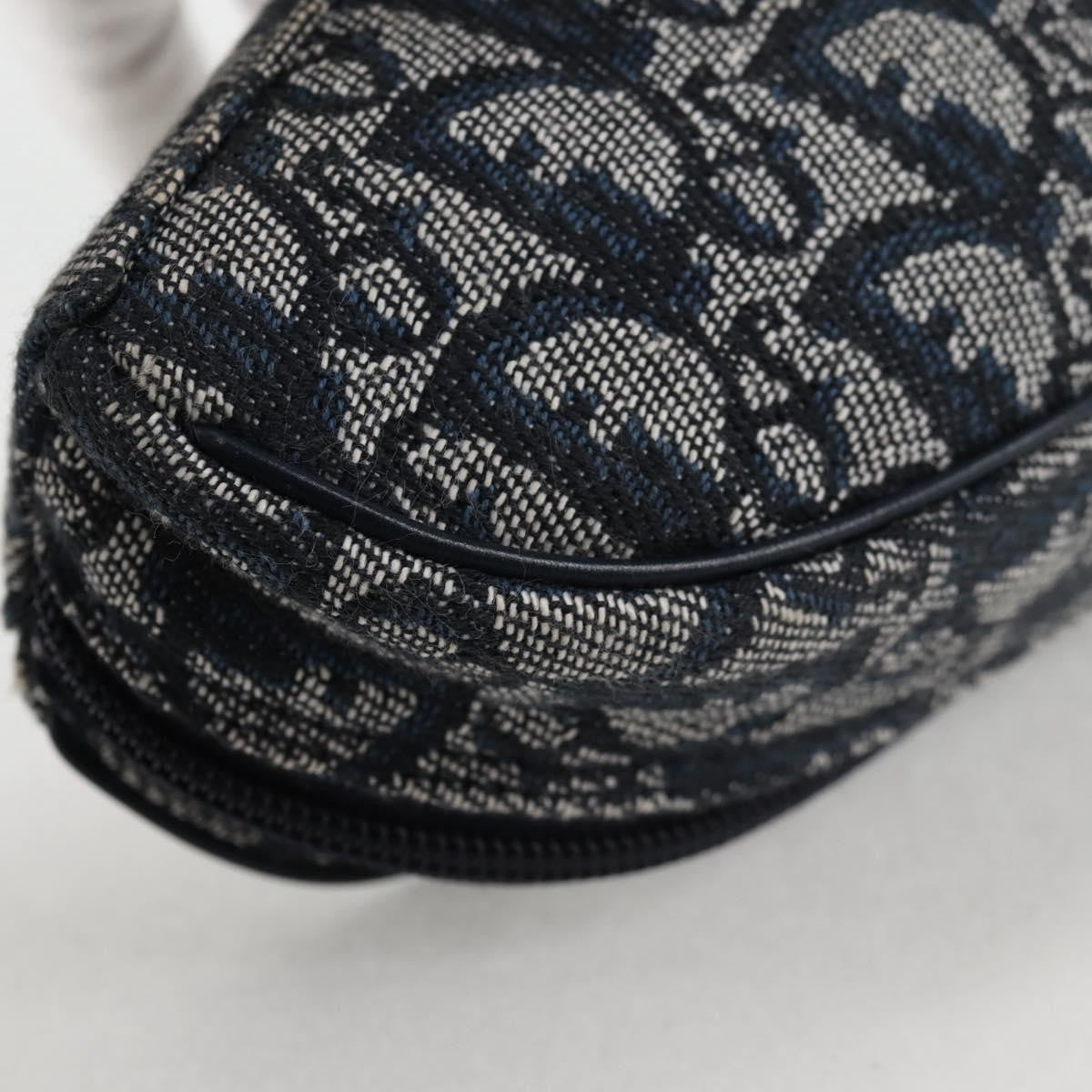 Christian Dior Saddle Zip Pouch Diorissimo Canvas, NAVY, CANVAS, Clutche & pouche
