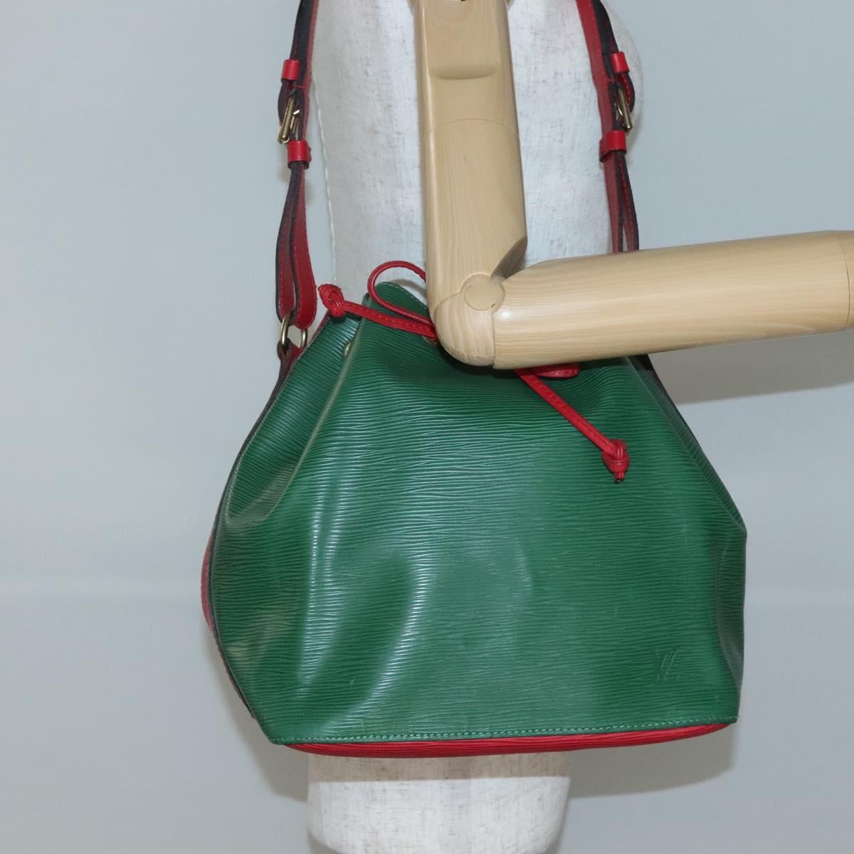 Louis Vuitton Bicolor Petit Noe Handbag Epi Leather, GREEN, EPI_LEATHER, Handbag