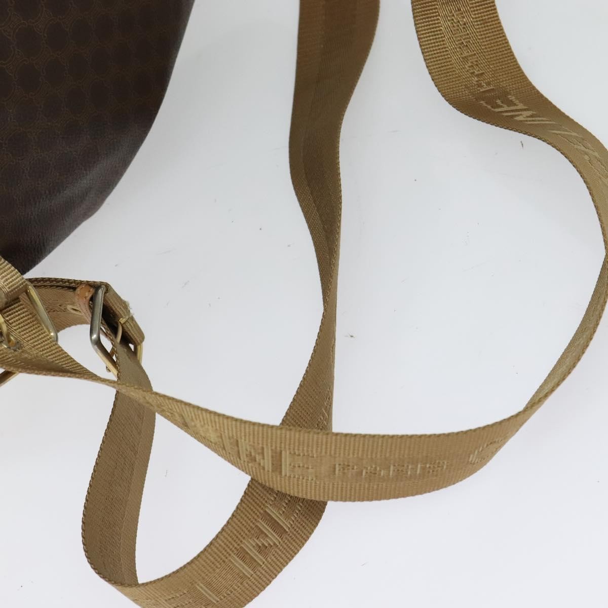 Celine Vintage Macadam Backpack Canvas and Leather, Brown, Canvas, Backpack