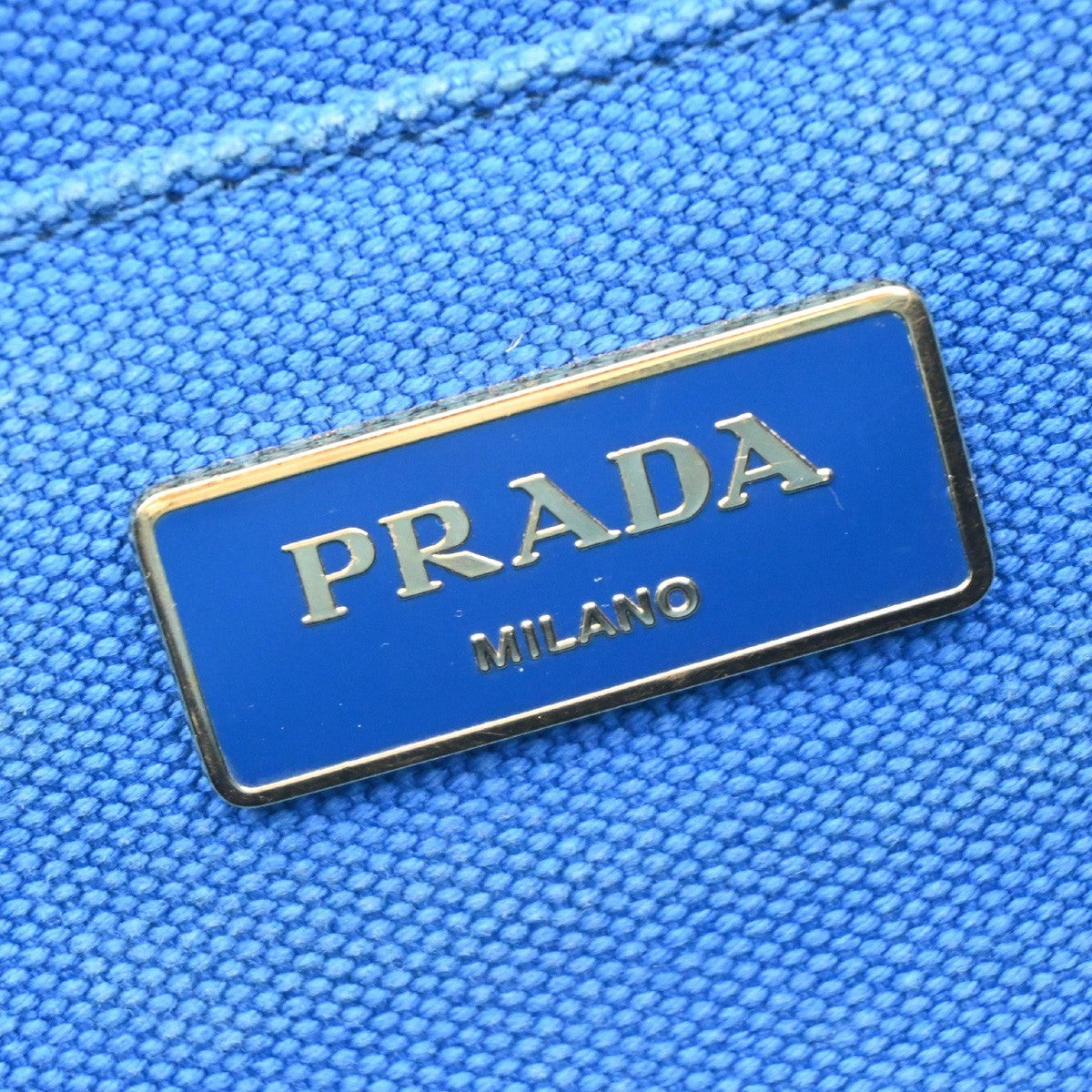 Prada Canapa Convertible Tote Canvas, BLUE, CANVAS, Tote bag