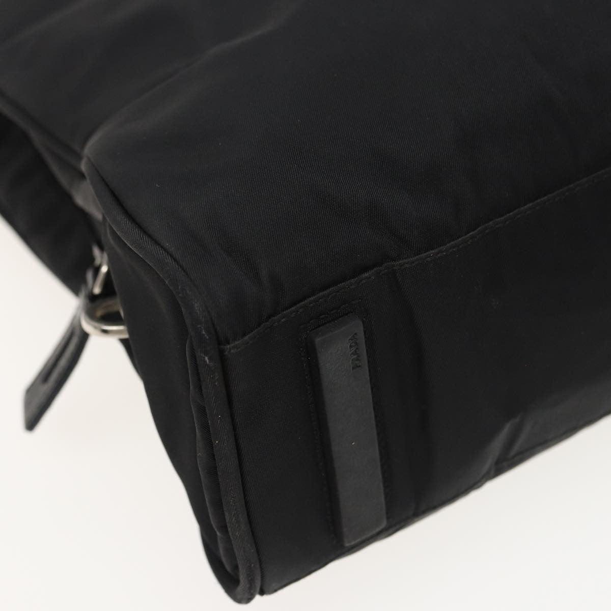 Prada Bowling Shoulder Bag Tessuto, BLACK, NYLON, Shoulder bag