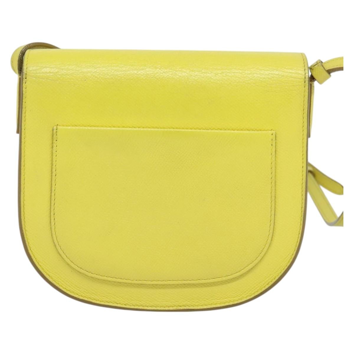 Celine Trotteur Crossbody Bag Grainy Leather, YELLOW, LEATHER, Crossbody bag
