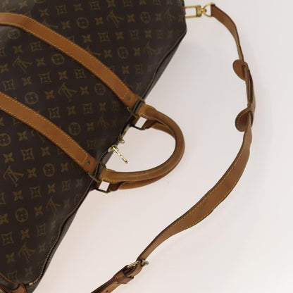 Louis Vuitton Keepall Bandouliere Bag Monogram Canvas, BROWN, CANVAS, Travel bag