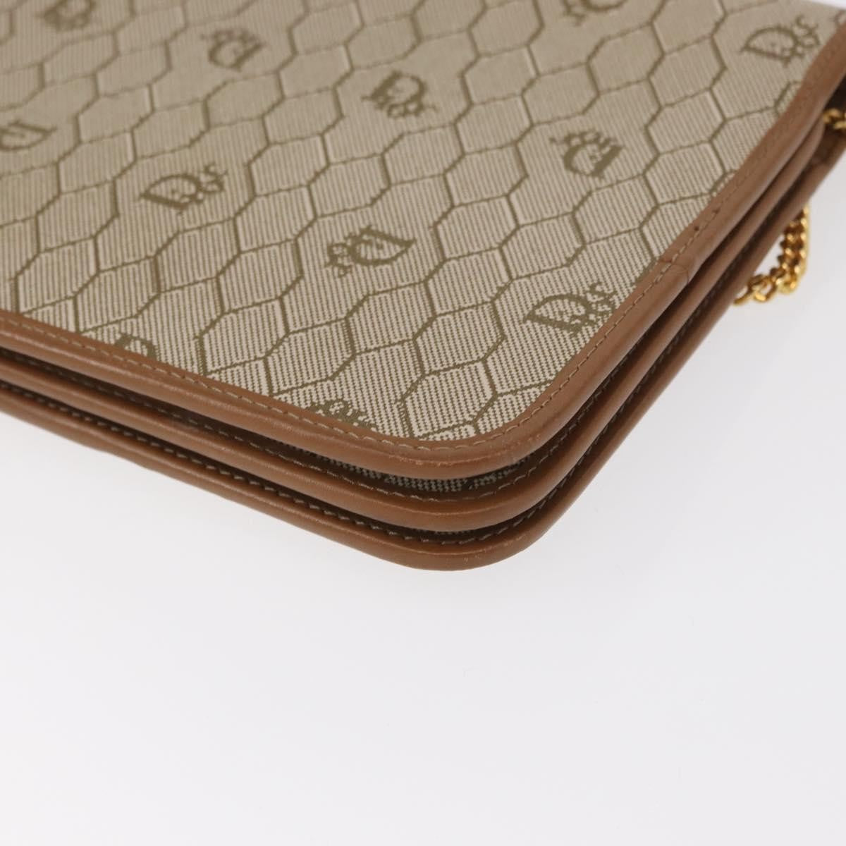 Christian Dior Vintage Honeycomb chain Canvas, BEIGE, CANVAS, Shoulder bag