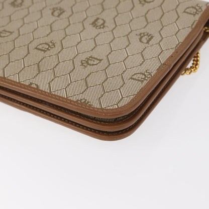 Christian Dior Vintage Honeycomb chain Canvas, BEIGE, CANVAS, Shoulder bag
