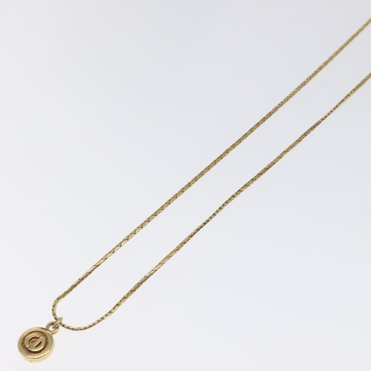 Christian Dior CD Round Pendant Necklace Metal, GOLD, METAL, Necklace