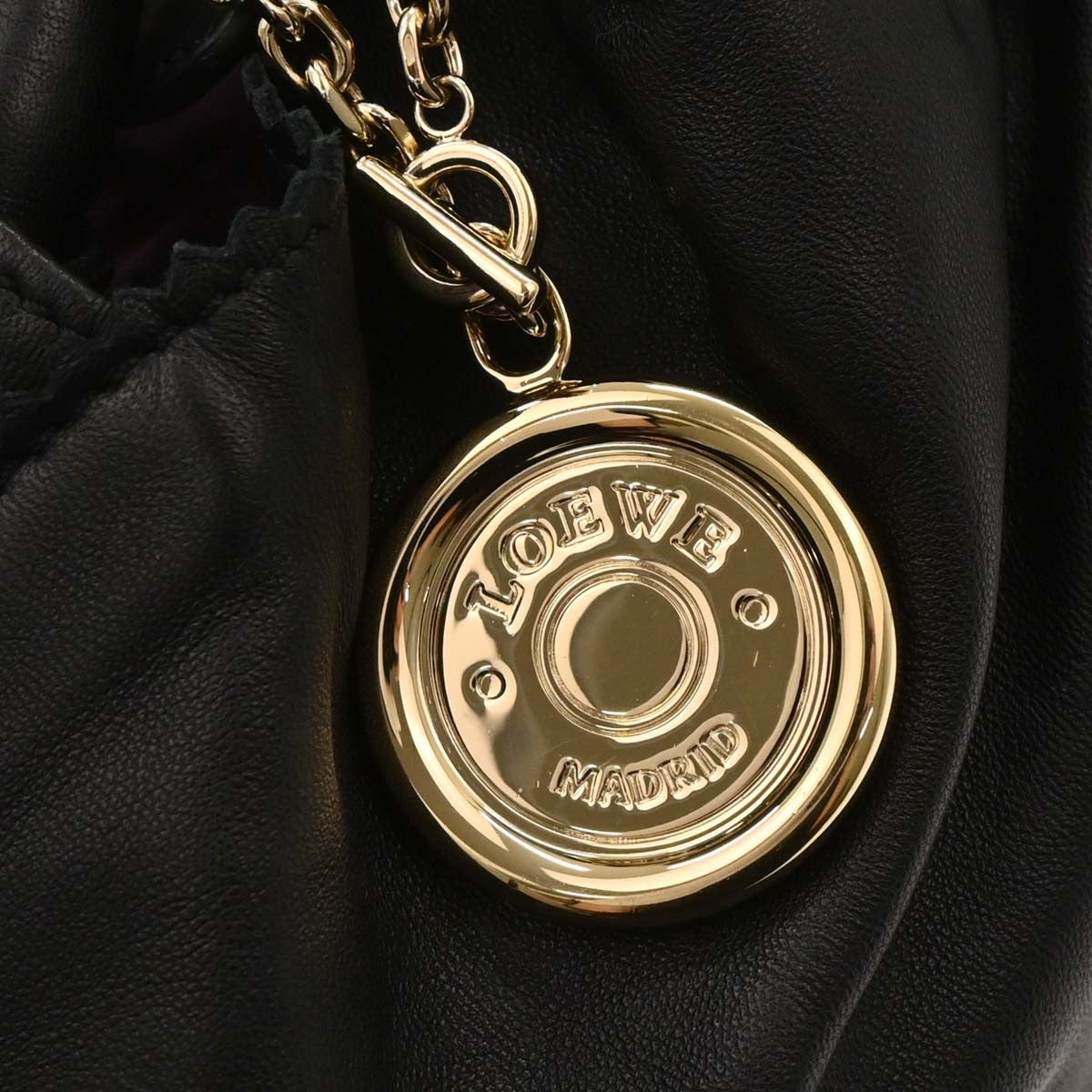 Loewe Anagram Logo Nappa Aire Hand Bag Leather, BLACK, LEATHER, Handbag