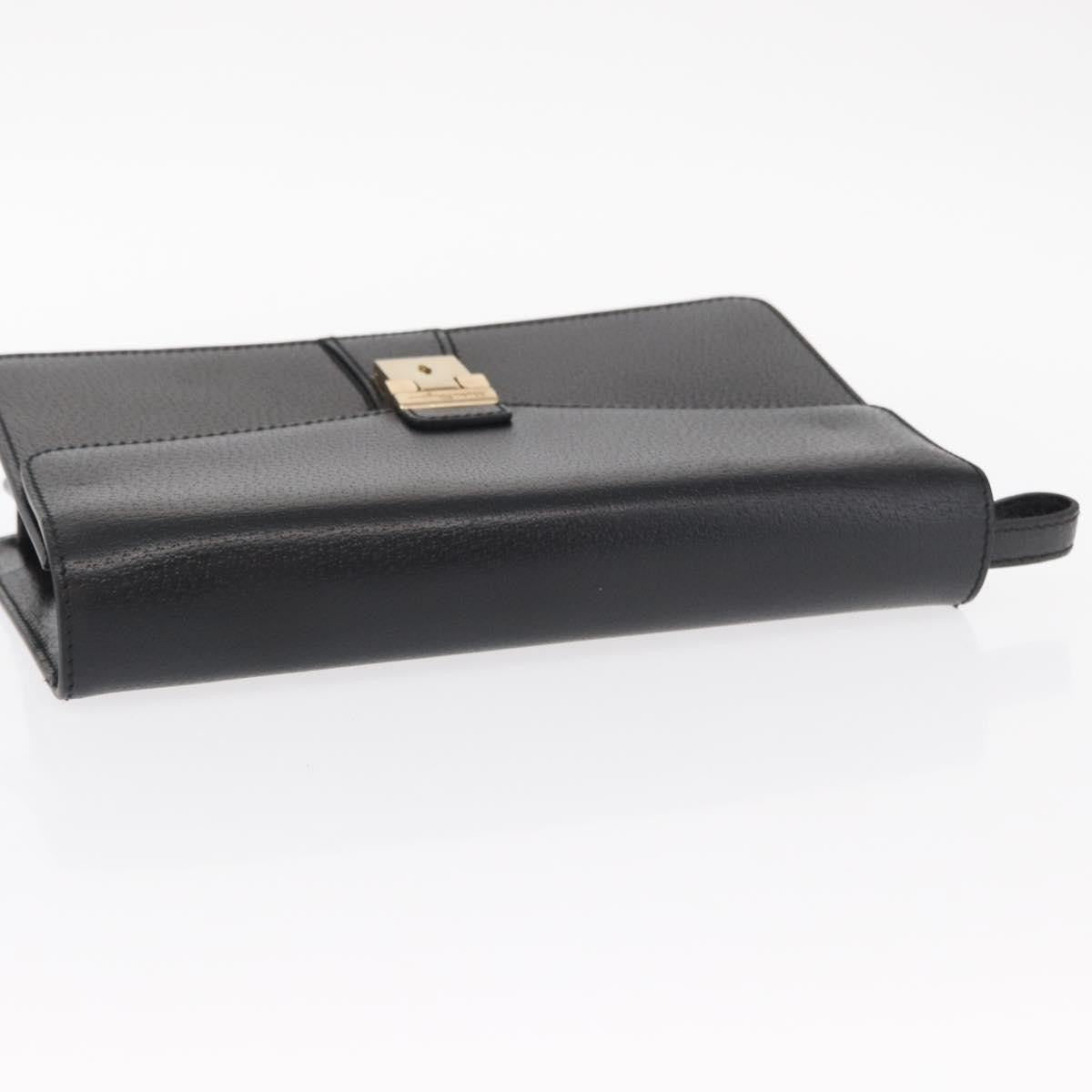 Salvatore Ferragamo Vintage clutch Bag Leather, BLACK, LEATHER, Clutche & pouche