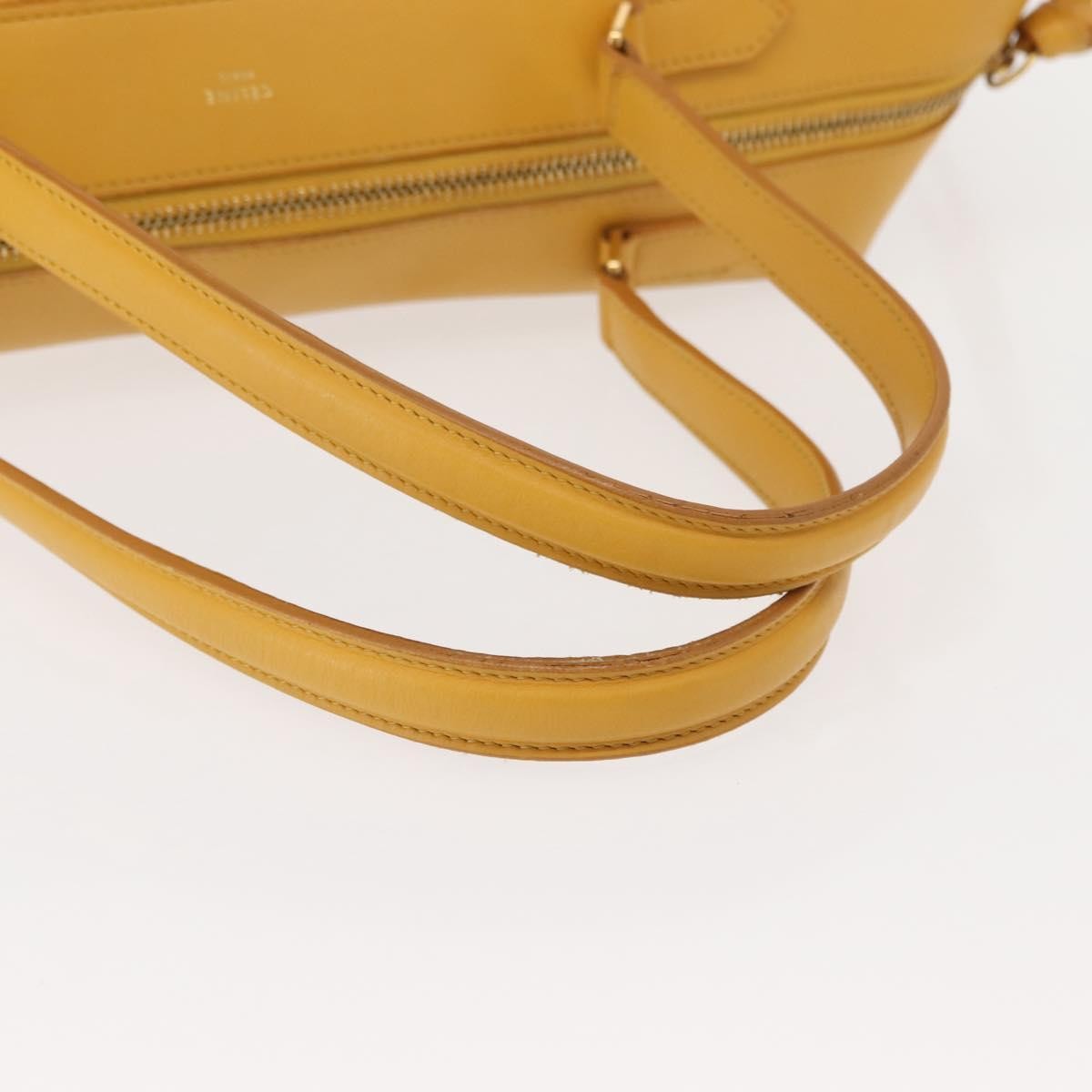 Celine Ring Bag Leather, YELLOW, LEATHER, Tote bag
