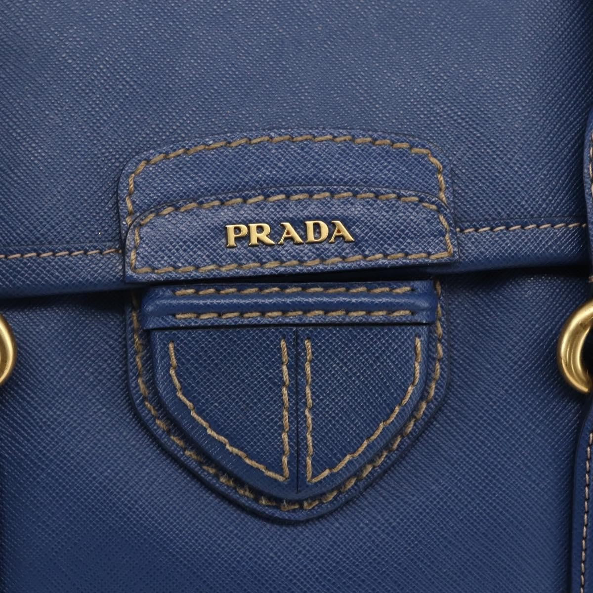 Prada Vintage Handbag Leather, BLUE, LEATHER, Handbag