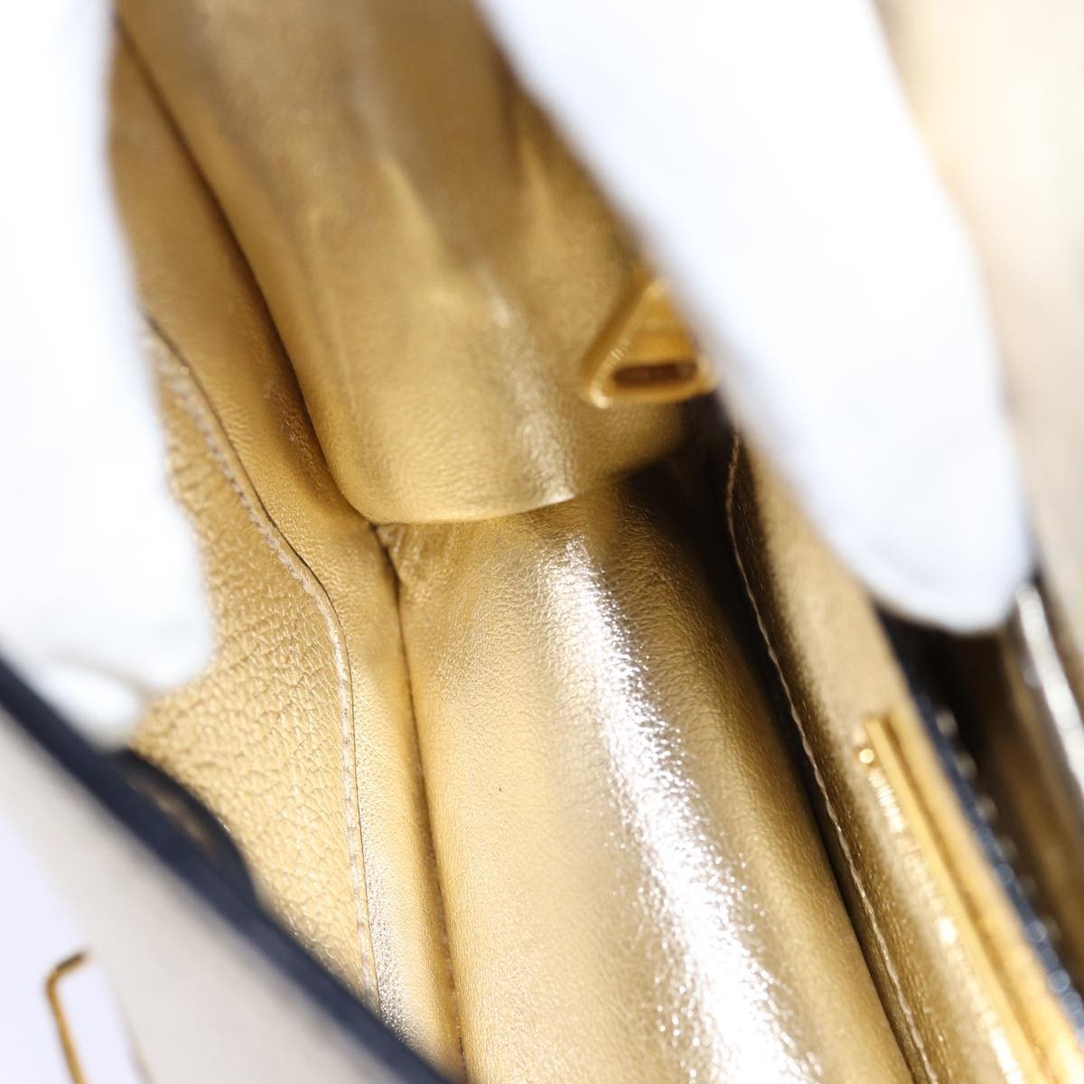 Miu Miu Madras Convertible Compartment Top Handle Bag Leather, GOLD, LEATHER, Handbag