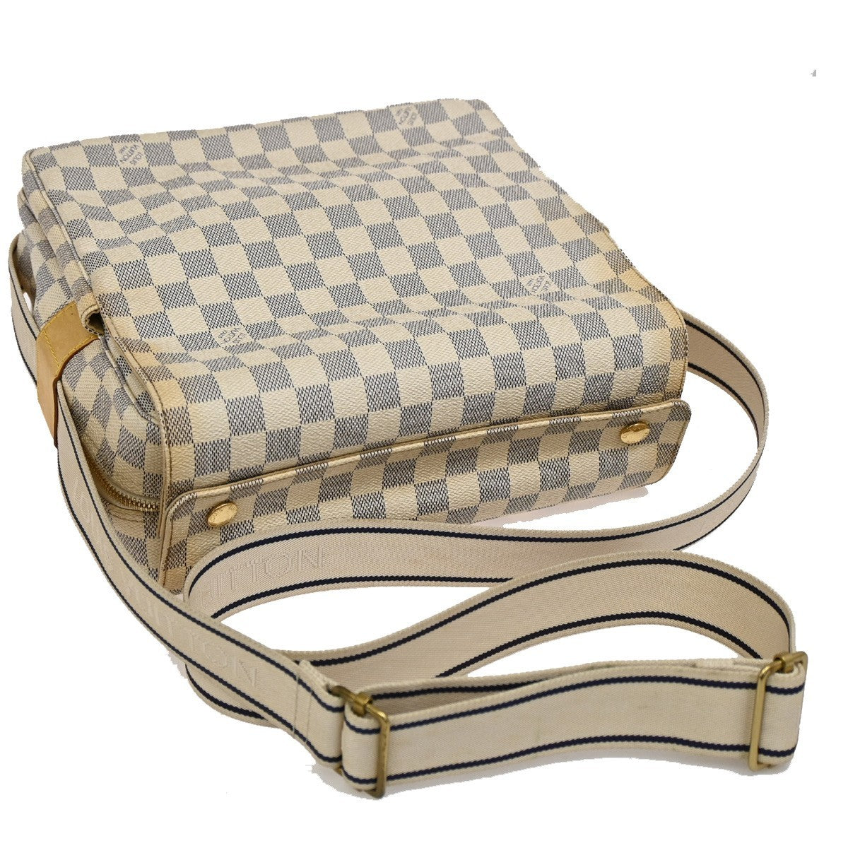 Louis Vuitton Naviglio Handbag Damier, WHITE, CANVAS, Shoulder bag