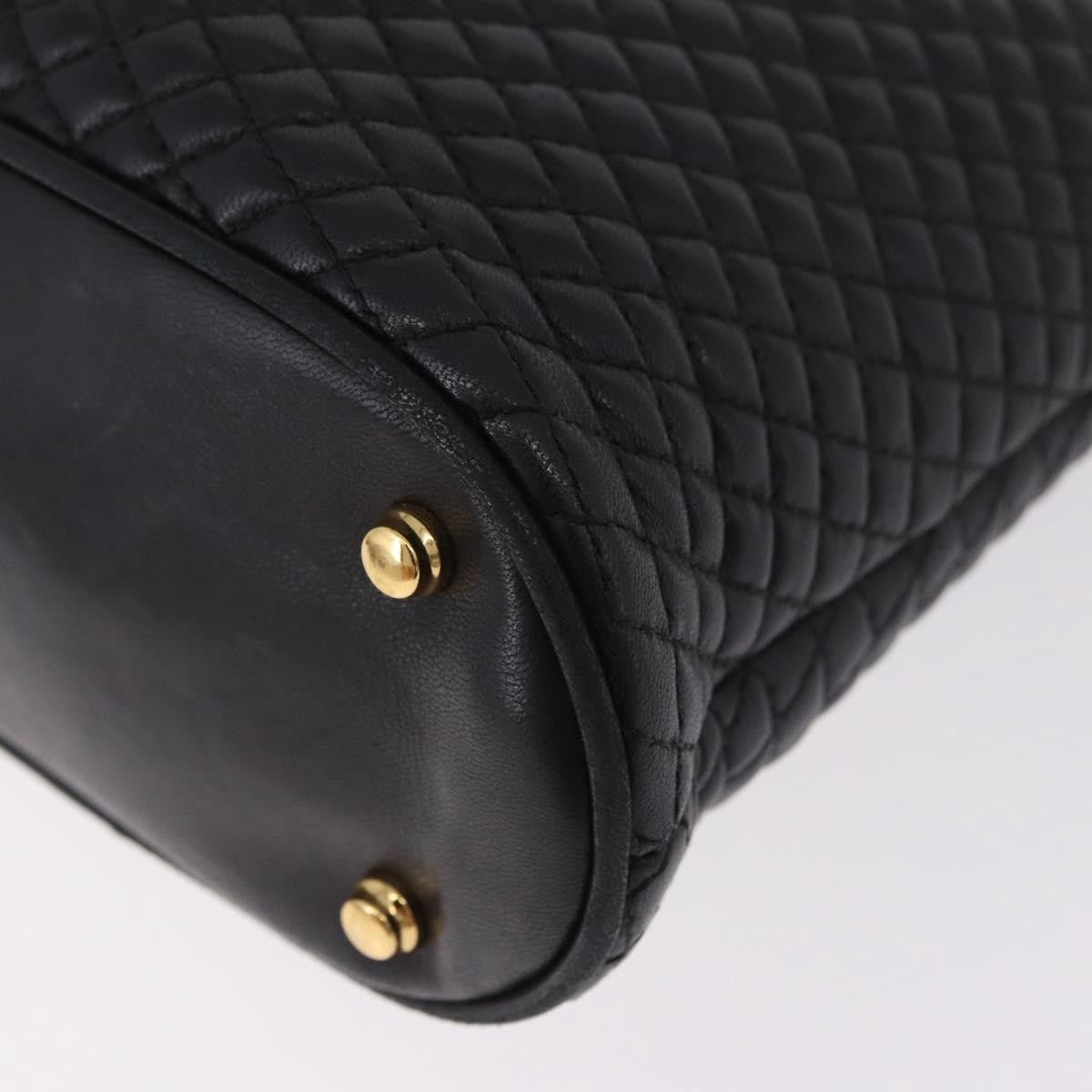 Bally Vintage Chain Shoulder Bag Quilted Leather, Black, Leather, Shoulder Bag