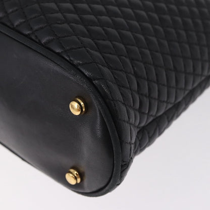 Bally Vintage Chain Shoulder Bag Quilted Leather, Black, Leather, Shoulder Bag